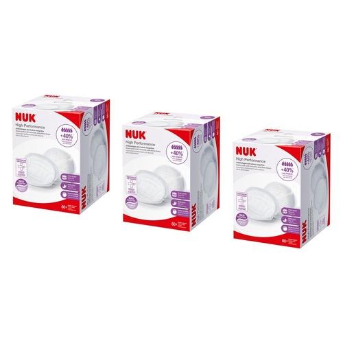 Nuk High Performance Disposable Breast Pads 60 Pack Bundle of 3