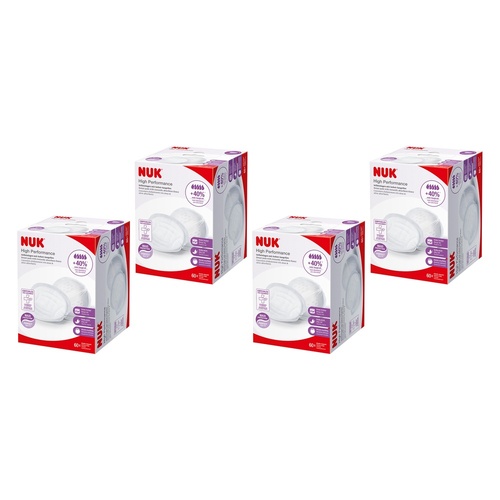 Nuk High Performance Disposable Breast Pads 60 Pack Bundle of 4