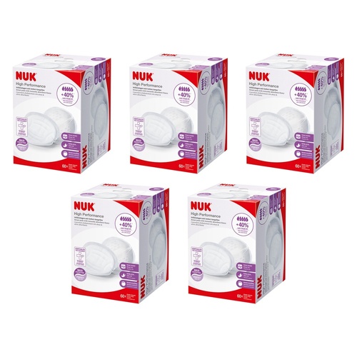 Nuk High Performance Disposable Breast Pads 60 Pack Bundle of 5