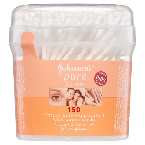 Johnson's Pure Cotton Buds Applicators with Paper Sticks 150 Pack