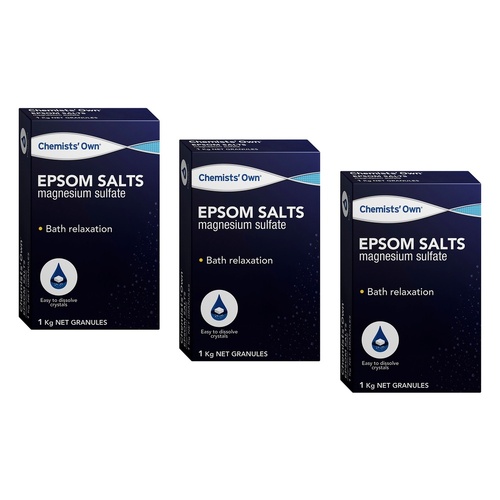 Chemists' Own Epsom Salts 1kg Pack of 3