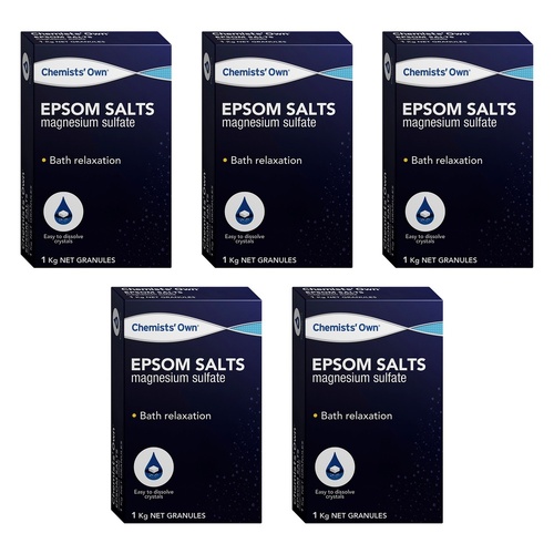 Chemists' Own Epsom Salts 1kg Pack of 5