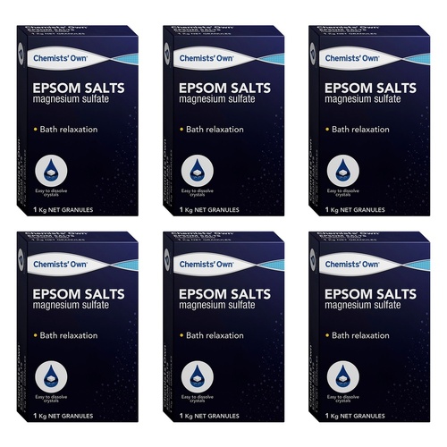 Chemists' Own Epsom Salts 1kg Pack of 6