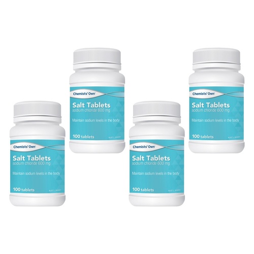 Chemists' Own Salt Tablets 600mg 100 Tablets Pack of 4