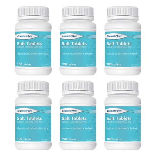 Chemists' Own Salt Tablets 600mg 100 Tablets Pack of 6