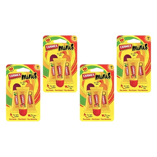 Carmex Minis Lip Balm Tubes SPF 15 3 x 5g Pack of 4