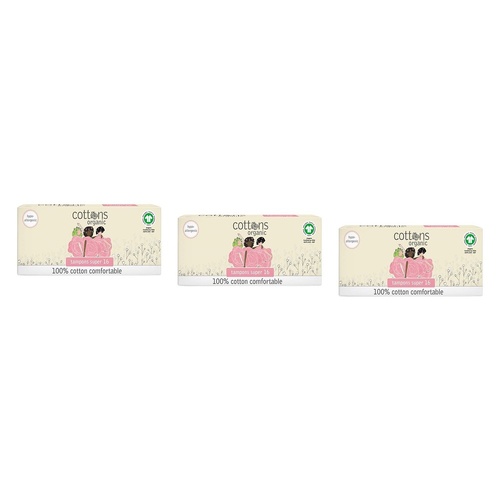Cottons Tampons Super 16 Pack x 10 Bundle of 3