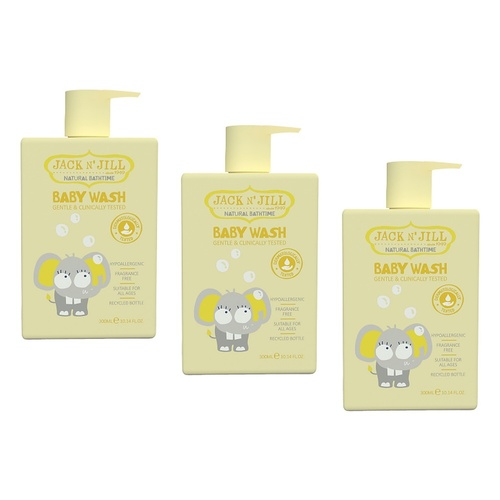 Jack N' Jill Natural Bathtime Baby Wash 300mL Pack of 3