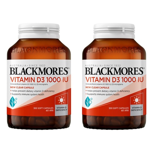 Blackmores Vitamin D3 1000IU 300 Capsules Pack of 2