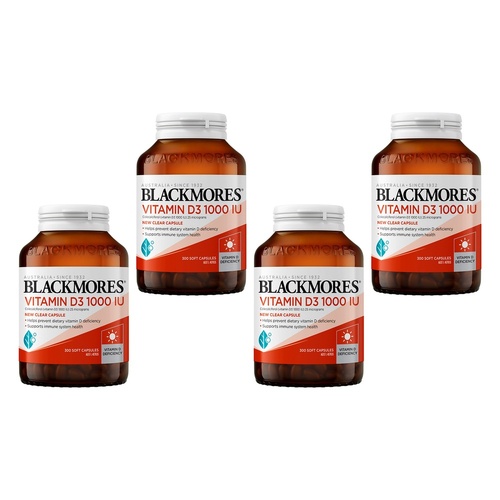 Blackmores Vitamin D3 1000IU 300 Capsules Pack of 4