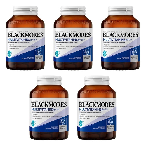 Blackmores Multivitamins for 50+ 90 Tablets Pack of 5