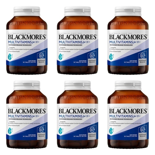 Blackmores Multivitamins for 50+ 90 Tablets Pack of 6