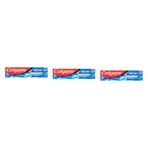 Colgate Max Fresh Cool Mint Toothpaste with Mini Breath Strips 200g Pack of 3