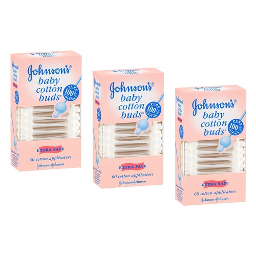 Johnson's Baby Buds 60 Pack Bundle of 3