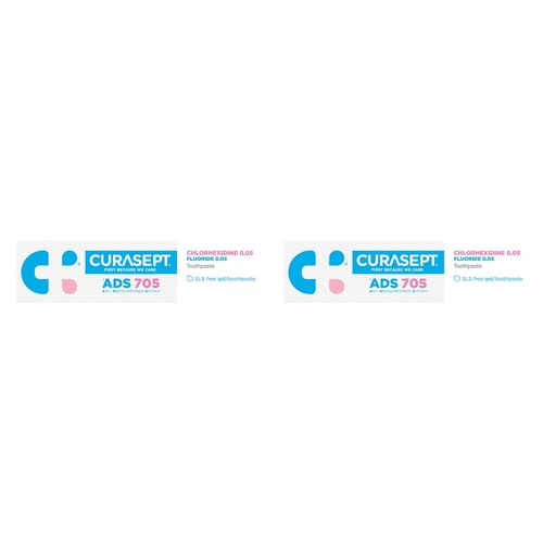 Curasept Chlorhexidine Toothpaste 0.05% 75mL Pack of 2