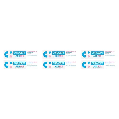 Curasept Chlorhexidine Toothpaste 0.05% 75mL Pack of 6