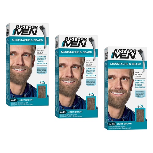 Just For Men Moustache & Beard Colour Light Brown 28g Pack of 3