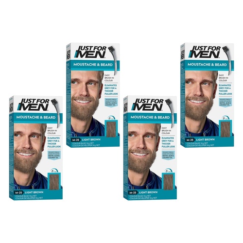 Just For Men Moustache & Beard Colour Light Brown 28g Pack of 4
