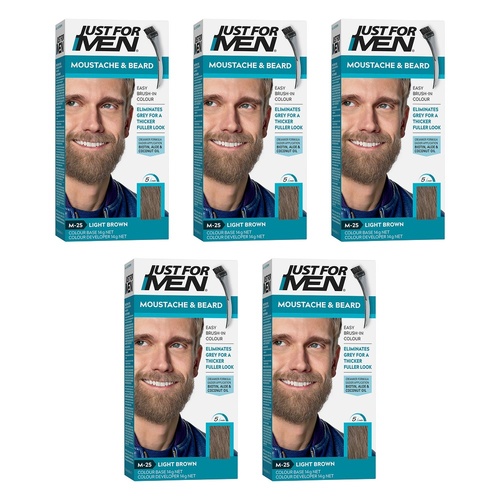 Just For Men Moustache & Beard Colour Light Brown 28g Pack of 5