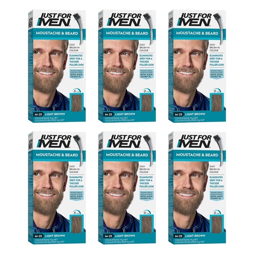 Just For Men Moustache & Beard Colour Light Brown 28g Pack of 6