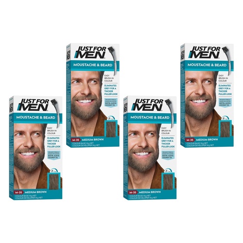 Just For Men Moustache & Beard Colour Medium Brown 40mL Pack of 4