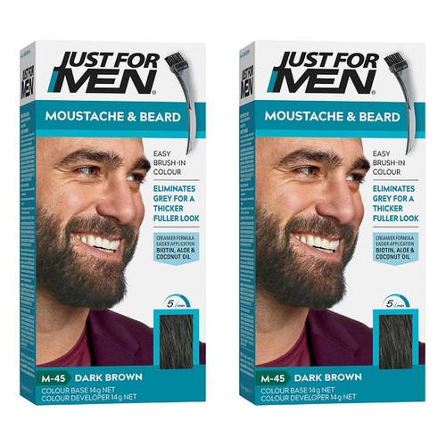 Just For Men Moustache & Beard Colour Dark Brown 40mL Pack of 2