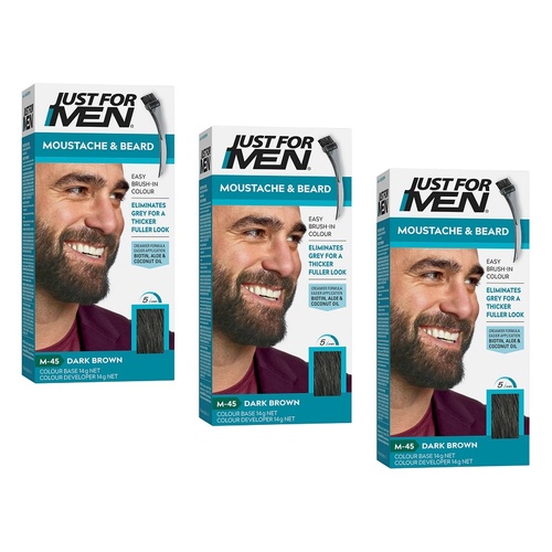 Just For Men Moustache & Beard Colour Dark Brown 40mL Pack of 3