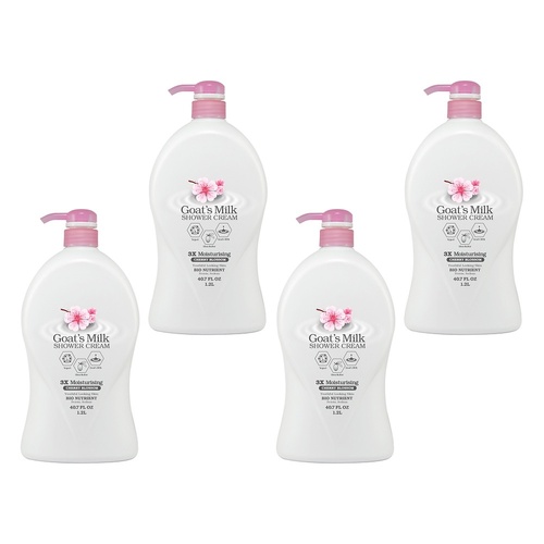 Lovercare Goat's Milk Shower Cream Cherry Blossom 1.2L Pack of 4