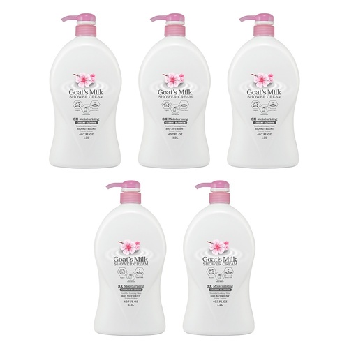 Lovercare Goat's Milk Shower Cream Cherry Blossom 1.2L Pack of 5