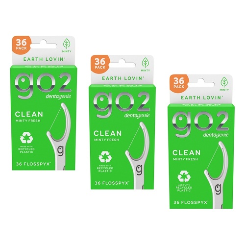 Dentagenie Clean Flosspyx Minty 36 Pack Bundle of 3