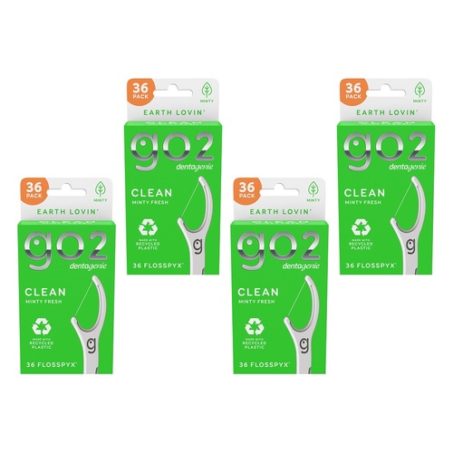 Dentagenie Clean Flosspyx Minty 36 Pack Bundle of 4