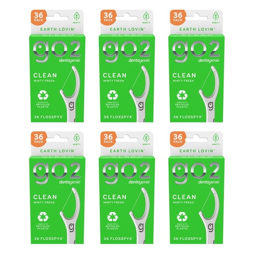 Dentagenie Clean Flosspyx Minty 36 Pack Bundle of 6