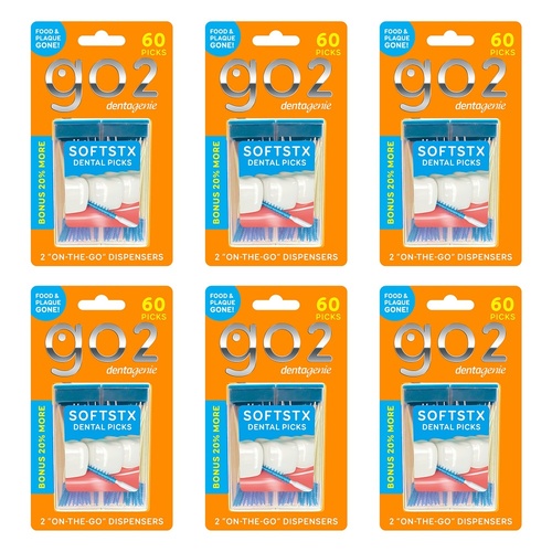 Dentagenie Softstx Interdental Picks Minty 50 Pack Bundle of 6