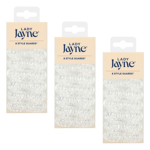 Lady Jayne Style Guards Clear Kink Free Spirals 8 Pack Bundle of 3