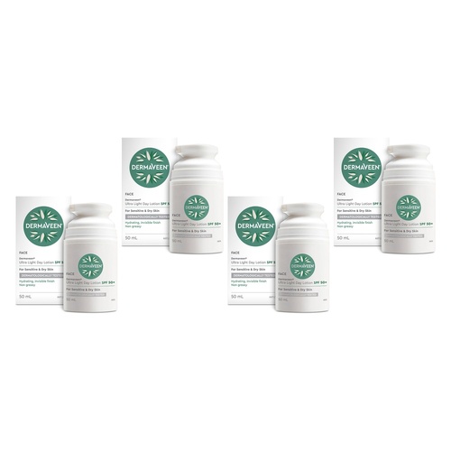 DermaVeen Ultra Light Day Lotion SPF 50+ 50mL Pack of 4
