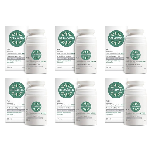 DermaVeen Ultra Light Day Lotion SPF 50+ 50mL Pack of 6