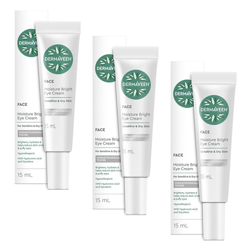 DermaVeen Moisture Bright Eye Cream 15mL Pack of 3