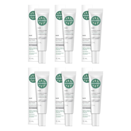 DermaVeen Moisture Bright Eye Cream 15mL Pack of 6