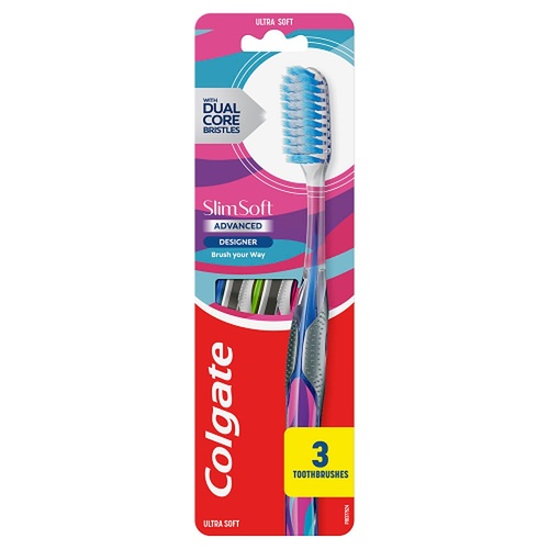 Colgate Slim Soft Advanced Ultra Soft Toothbrush 3 Pack