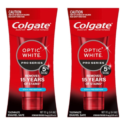 Colgate Optic White Pro Series Stain Prevention Toothpaste 80g x 6 Bundle of 2
