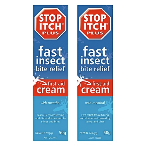 Stop Itch Plus Insect Bite Relief Cream 50g Pack of 2