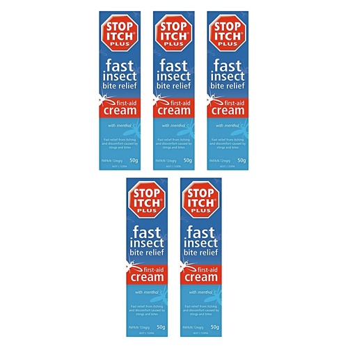 Stop Itch Plus Insect Bite Relief Cream 50g Pack of 5