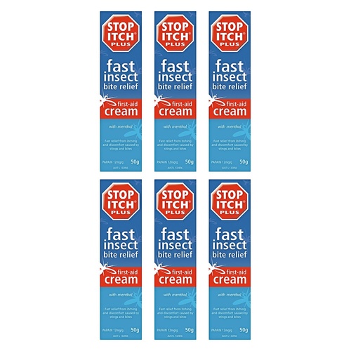 Stop Itch Plus Insect Bite Relief Cream 50g Pack of 6