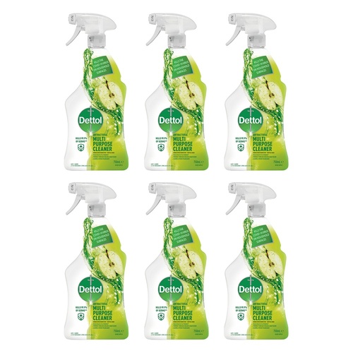 Dettol Antibacterial Multipurpose Cleaner Spray Crisp Apple 750mL Pack of 6