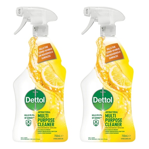 Dettol Antibacterial Multipurpose Cleaner Spray Citrus Lemon Lime Pack of 2