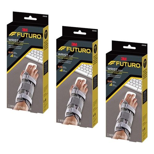 Futuro Deluxe Wrist Stabiliser Right Small/Medium Pack of 3