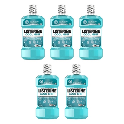Listerine Coolmint Antibacterial Mouthwash 500mL Pack of 5