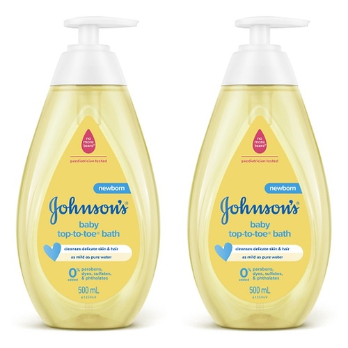 Johnson's Baby Top-to-Toe Bath 500mL Pack of 2