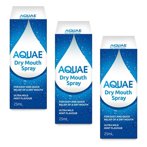 Aquae Dry Mouth Spray 25mL Pack of 3