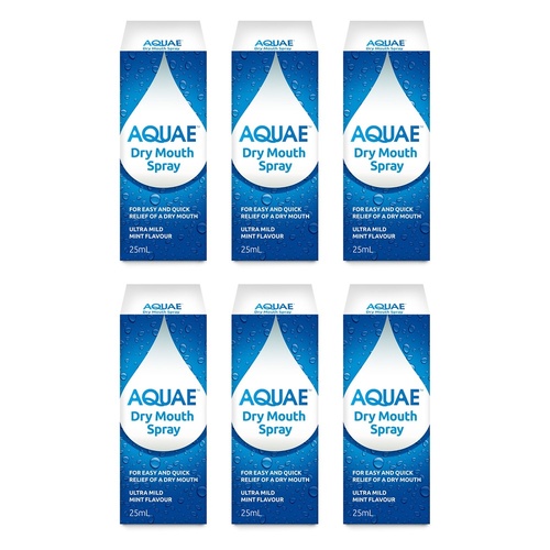 Aquae Dry Mouth Spray 25mL Pack of 6